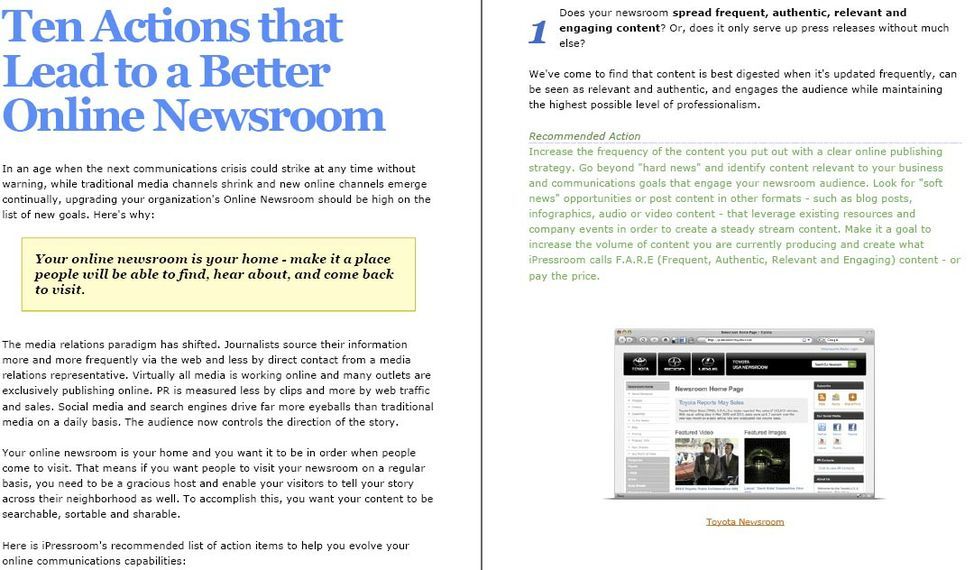 10 Actions that Lead to a Better Online Newsroom