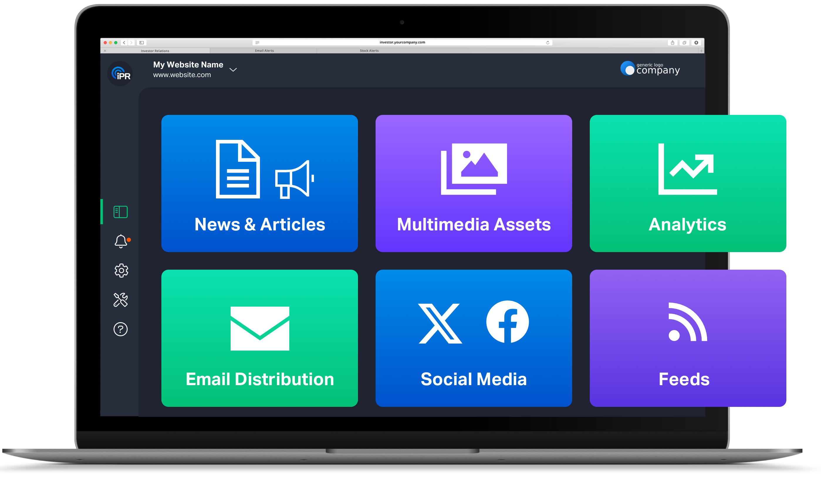 iPR Software platform manages your news, articles, multimedia, emails, social media, feeds and analytics